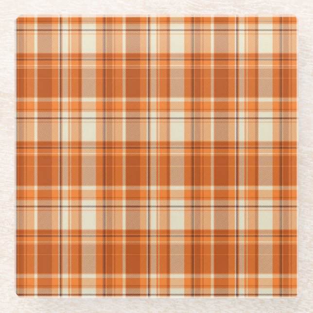 Orange kariertes glasuntersetzer (Vorderseite)