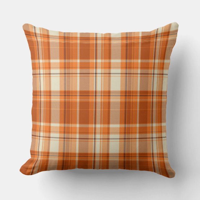 Orange kariertes kissen (Vorderseite)