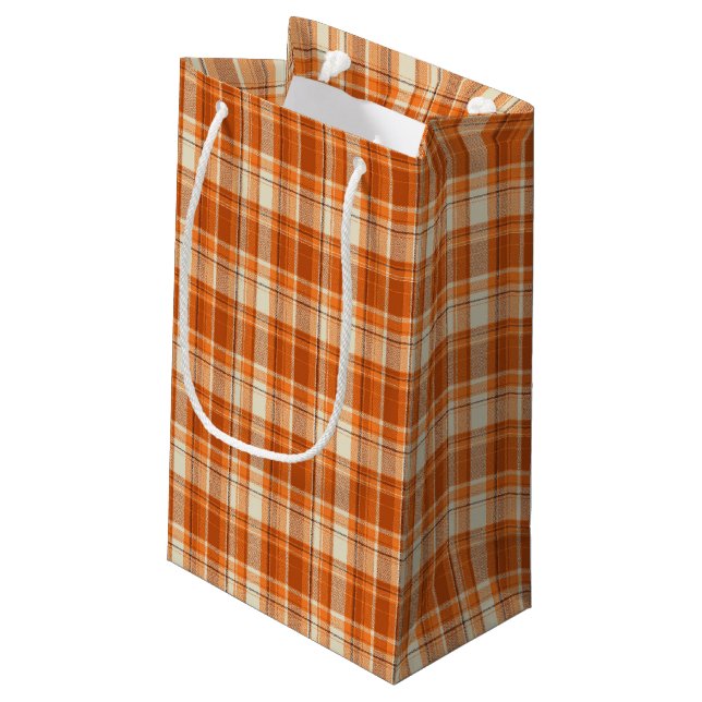 Orange kariertes kleine geschenktüte (Rückseite Schrägansicht)