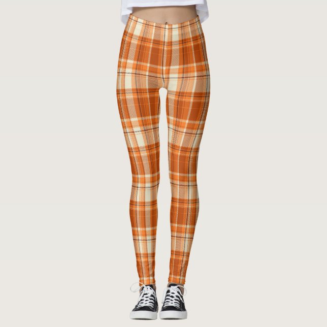 Orange kariertes leggings (Vorderseite)