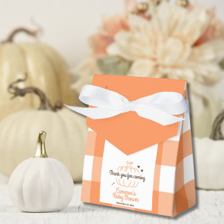 Orange Karo Pumpkin Rustic Fall Baby Dusche Geschenkschachtel