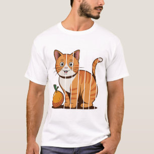 Orange Katze Kawaii Süße Zitrusfrucht Katzen Art T-Shirt