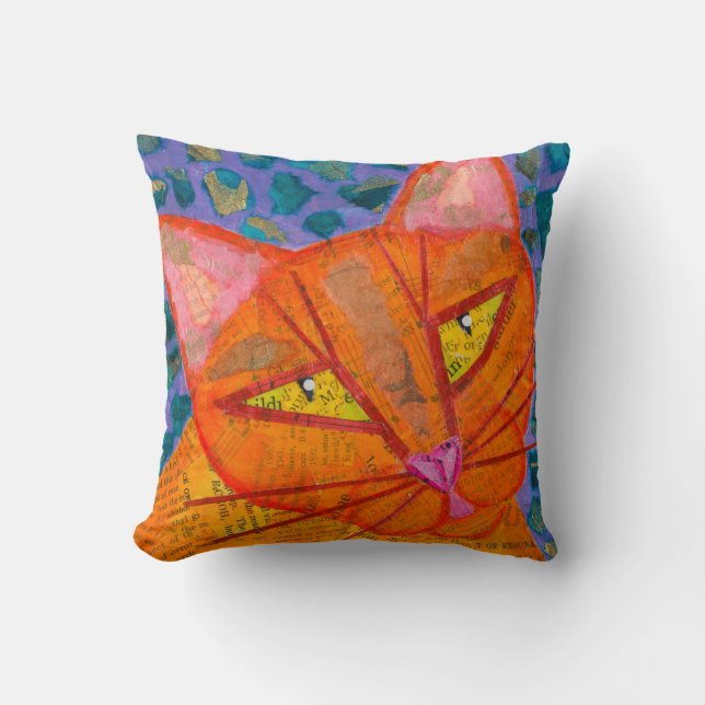 Orange Katze Kissen (Vorderseite)