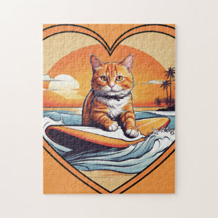 Orange Katze Surfen