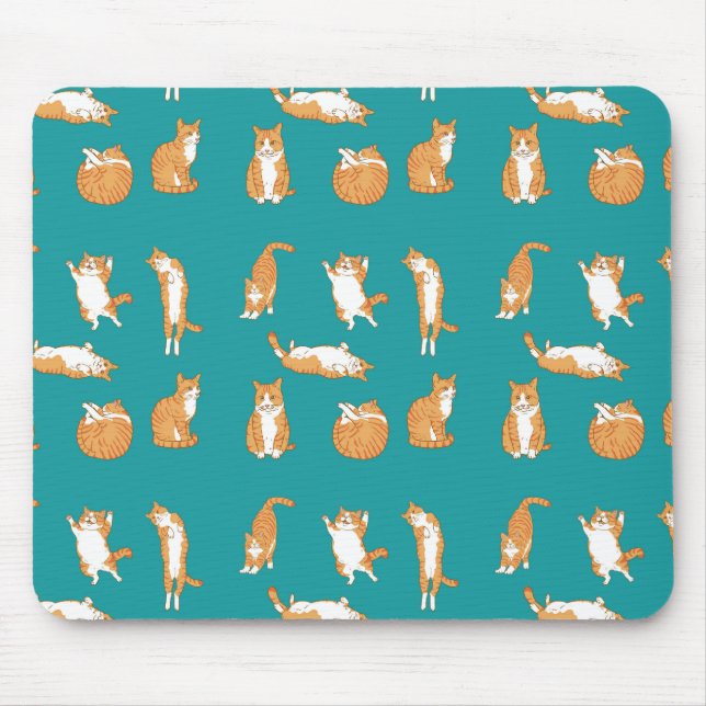 Orange Katzen lustig Mousepad (Vorne)