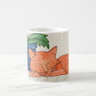 Orange Katzen-Tasse Kaffeetasse