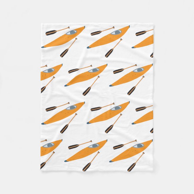 Orange Kayak mit Oars Fleecedecke (Vorderseite)