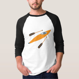 Orange Kayak mit Oars T-Shirt