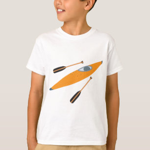 Orange Kayak mit Oars T-Shirt