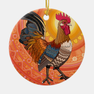 Orange Keramik Ornament