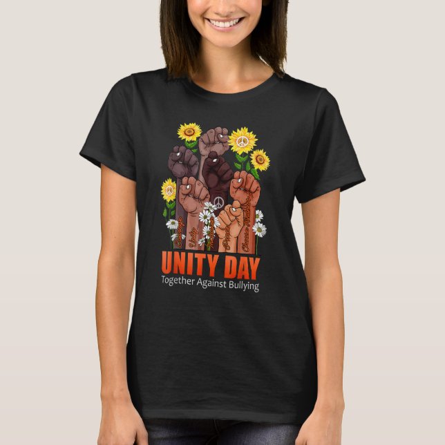Orange Kids Anti Bullying Love Sign Language Unity T-Shirt (Vorderseite)