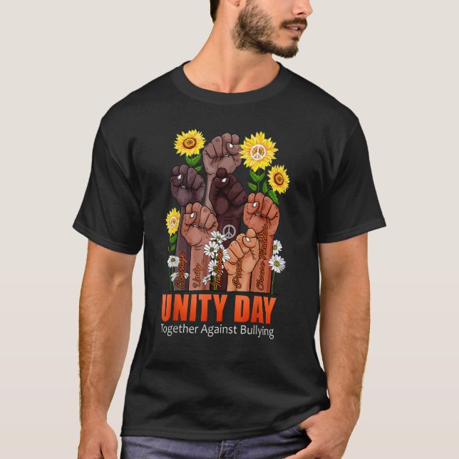 Orange Kids Anti Bullying Love Sign Language Unity T-Shirt (Vorderseite)