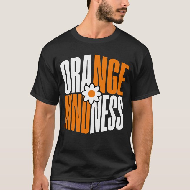 Orange Kindness Blume T-Shirt (Vorderseite)