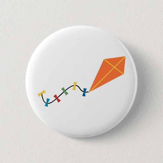 Orange Kite Button (Vorderseite)