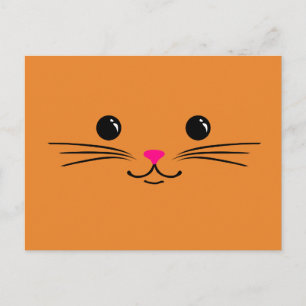 Orange Kitty Cat Süße Tier Design Postkarte