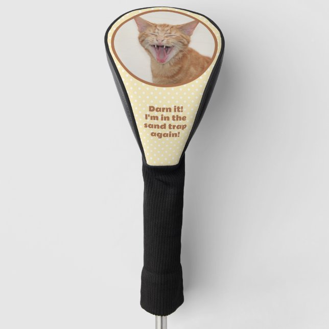 Orange Kitty - Darn it, ich bin wieder in der Sand Golf Headcover (Vorderseite)