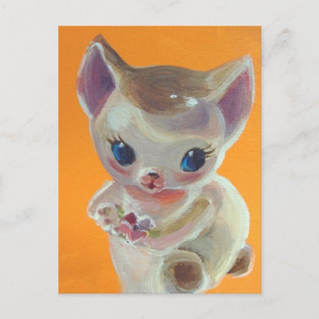 Orange Kitty Neko Postkarte (Vorderseite)