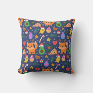 Orange Kitty und Christmas Leckereien Kissen
