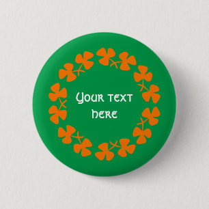 Orange Kleeblatt-Grenze addieren Text Button