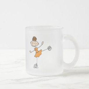 Orange Kleid Figur Eisläufer T-Shirts und Geschenk Mattglastasse