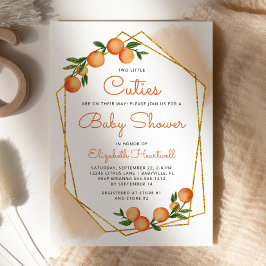 Orange Kleine Süssen Twins Citrus Baby Dusche Einladung