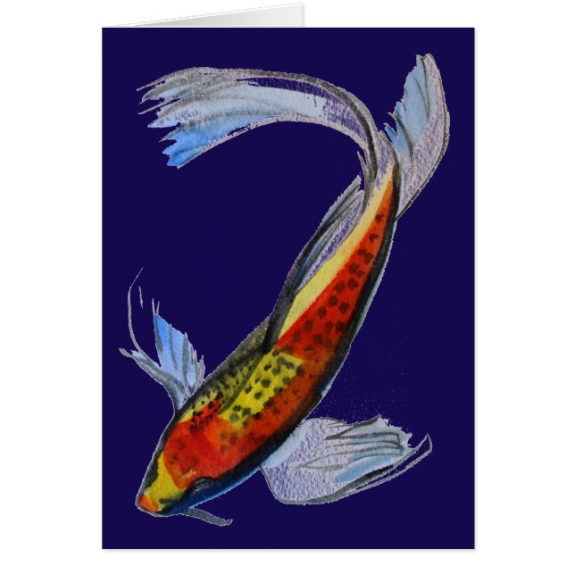Orange Koi Japanischer Aquarellkarpfen (Vorne)