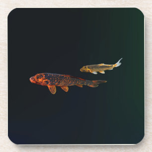 Orange Koi und Gold Koi Getränkeuntersetzer