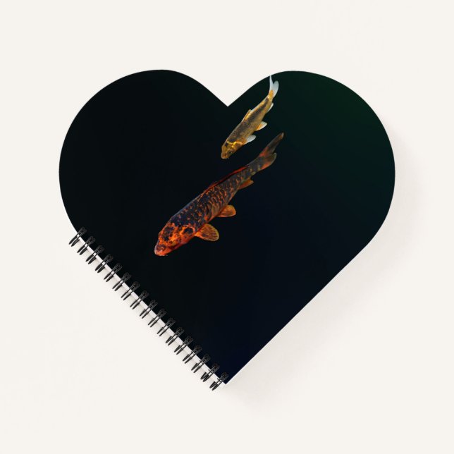 Orange Koi und Gold Koi Notizbuch (Vorderseite)