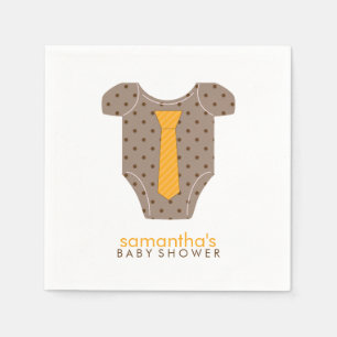 Orange Krawatte Baby Outfit Babydusche Serviette