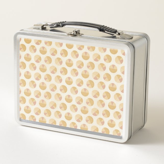 Orange Kreis-Muster SüdwestGeo-Schritt-| Metall Lunch Box (Vorderseite)
