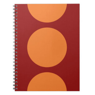 Orange Kreise auf Rot Notizblock
