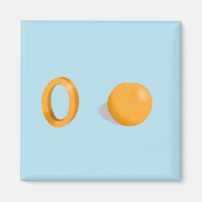 Orange Kühlschrankmagnet (Vorne)