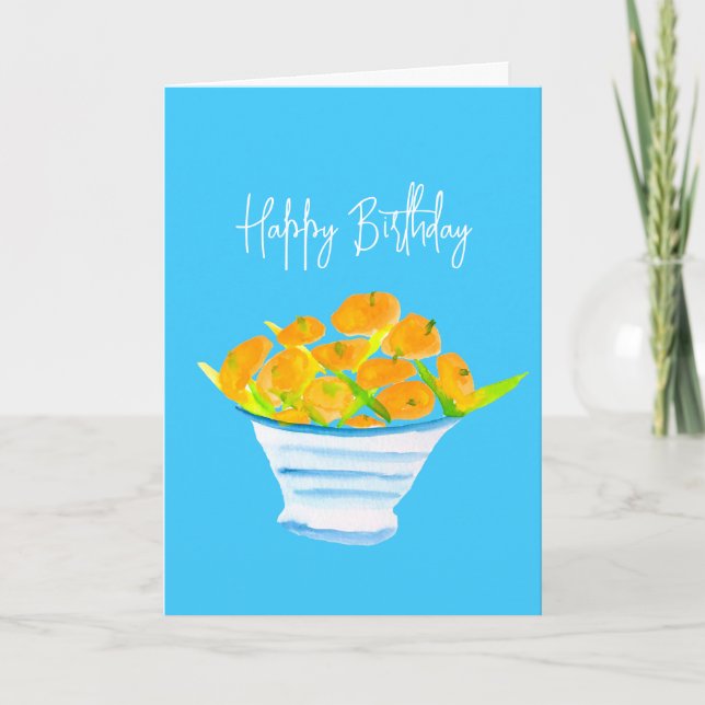 Orange Kumquats Aquarellfrucht Karte (Vorderseite)