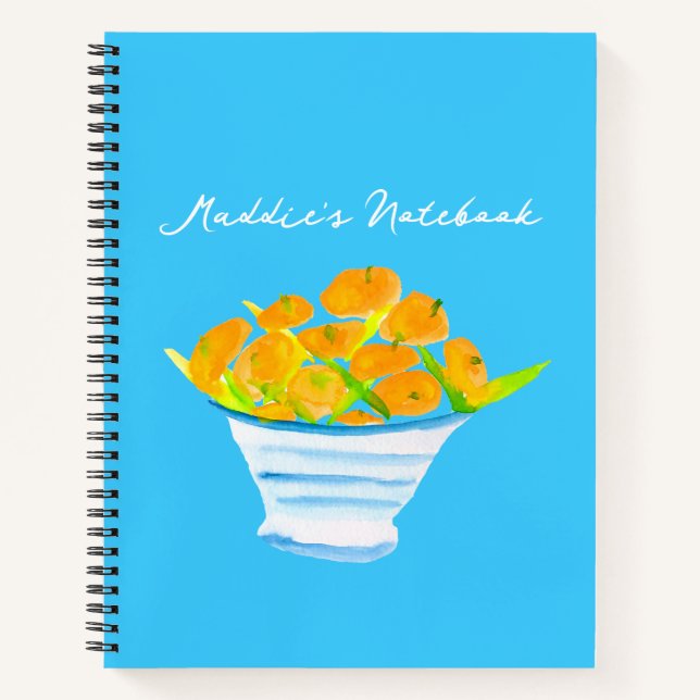 Orange Kumquats Aquarellfrucht Notizbuch (Vorderseite)