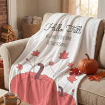 Orange Kürbis Ahornblatt Hallo Herbst Familienname
