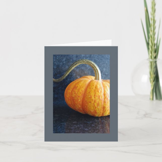 Orange Kürbis-freier Raum Notecard Karte (Vorderseite)