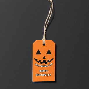 Orange Kürbis Frohes Halloween Ihr benutzerdefinie Geschenkanhänger