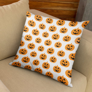 Orange Kürbis Halloween Muster Kissen
