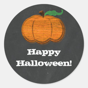 Orange Kürbis-Schultafel-Halloween-Geschenk Runder Aufkleber