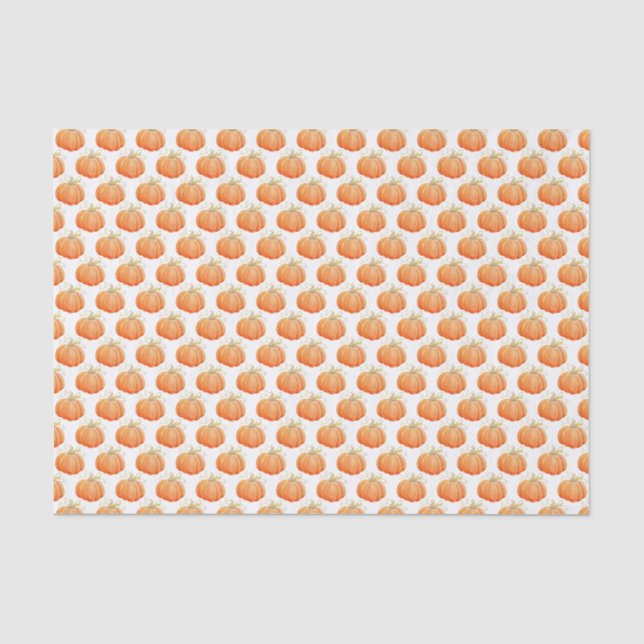 Orange Kürbisfall-Aquarellkunst-Seidenpapier Seidenpapier (Vorderseite)