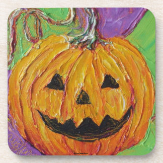Orange Kürbislaterne-Kürbis-Halloween-Untersetzer Untersetzer