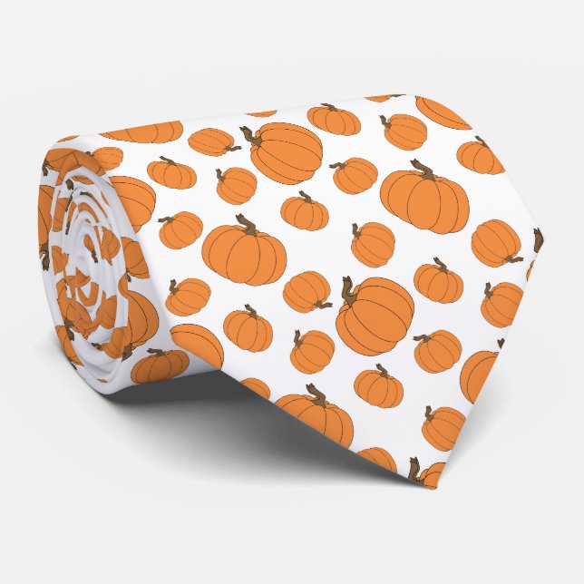 orange Kürbismuster Krawatte (Gerollt)