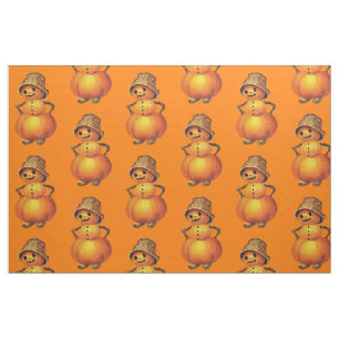 Orange Lächeln Jack O' Lantern Snowman Stoff