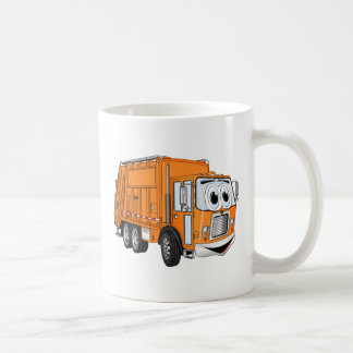 Orange Lächelnd Garbage Truck Cartoon Kaffeetasse