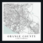 Orange Landkreis California Blue Water Street Kart Poster<br><div class="desc">Orange Landkreis California Blue Water Street Karte</div>