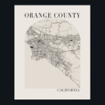 Orange Landkreis California Boho Arch Beige Poster<br><div class="desc">Orange Landkreis California Boho Minimal Arch Full Beige Color Street Map Print,  UNFRAMED</div>