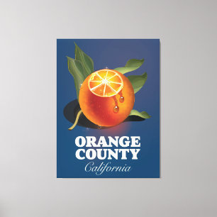 Orange Landkreis California Reiseplakat. Leinwanddruck