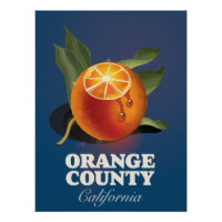 Orange Landkreis California Reiseplakat.