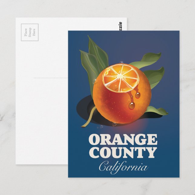 Orange Landkreis California Reiseplakat. Postkarte (Vorne/Hinten)
