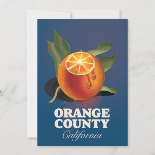 Orange Landkreis California Reiseplakat. Save The Date